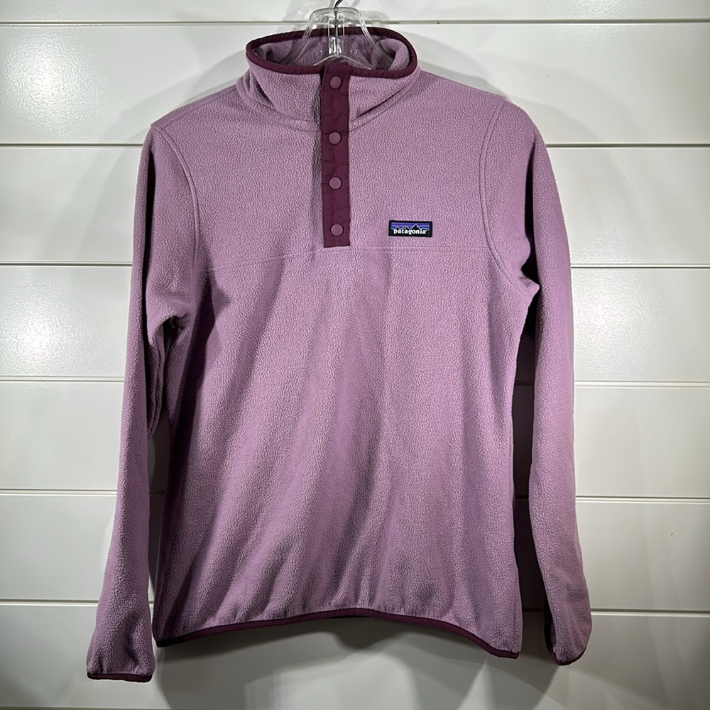 Patagonia Micro D Snap-T Pullover lavender light purple size small - Picture 7 of 7